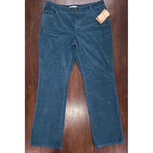 Coldwater Creek Corduroy Jeans Womens 10P Deep Teal Bootcut Natural Waist NWT